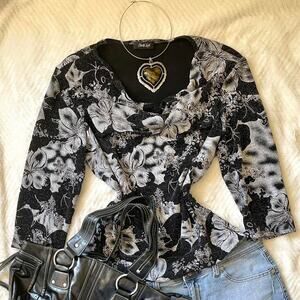 Vintage whimsygoth cowl neck top